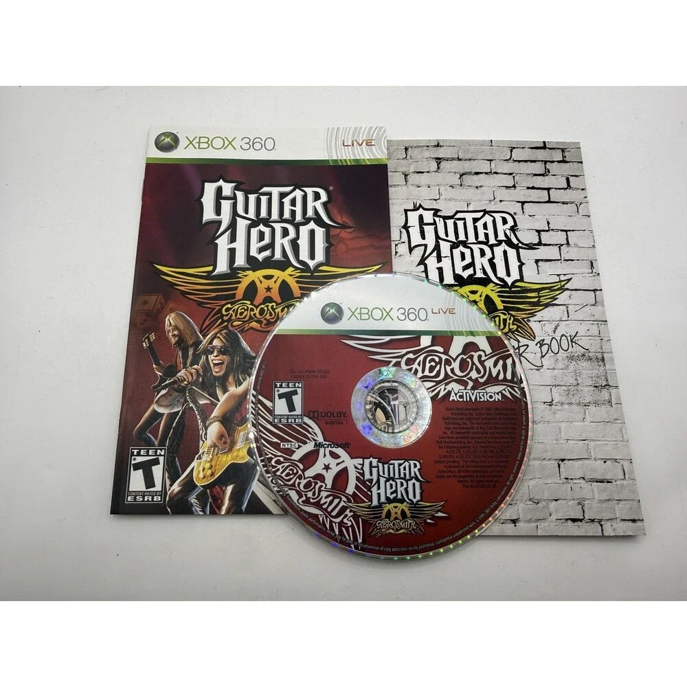 Guitar Hero Aerosmith Xbox 360 Game CIB with TOUR BOOK